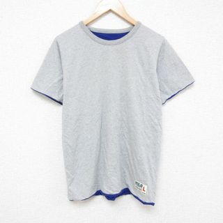 ラルフローレン(Ralph Lauren)のM★古着 ラルフローレン Ralph Lauren 半袖 ブランド Tシャツ メンズ リバーシブル 無地 コットン クルーネック グレー他 霜降り 24apr13 中古(Tシャツ/カットソー(半袖/袖なし))