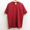 L★古着 ウィルソン 半袖 ビンテージ Tシャツ メンズ 90年代 90s 無地 コットン クルーネック USA製 赤 レッド 24apr13 中古