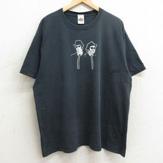 XL★古着 半袖 ビンテージ ロック バンド Tシャツ メンズ 00年代 00s ブルースブラザーズ 大きいサイズ コットン クルーネック 黒 ブラック 24apr13 中古(Tシャツ/カットソー(半袖/袖なし))