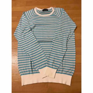 ジョンスメドレー(JOHN SMEDLEY)のJohn Smedley ボーダー　ニット　ハイゲージ　S(ニット/セーター)