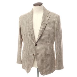 ベルベスト(BELVEST)の【中古】【未使用】ベルベスト Belvest JACKET IN THE BOX ウールリネンシルク テーラードジャケット ブラウンxホワイト【サイズ48 Drop7R】【メンズ】(テーラードジャケット)