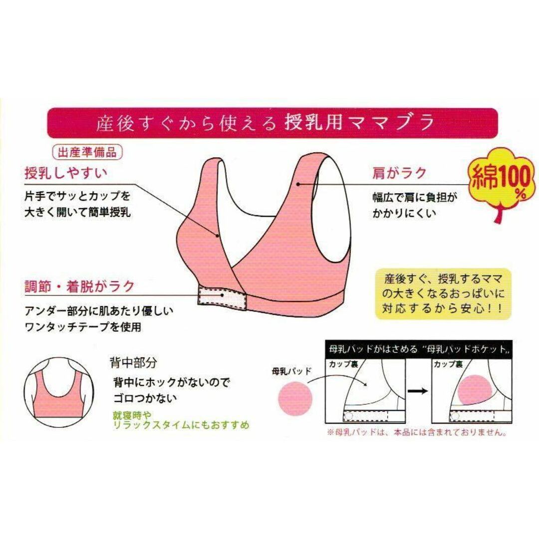 上下２セット 綿100% 授乳ブラ２枚 産褥ショーツ２枚 新品 Mサイズ キッズ/ベビー/マタニティのマタニティ(マタニティ下着)の商品写真