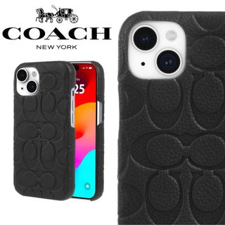 COACH - 新品 コーチ Coach iPhone15 本革ブラック ケース プレミアム