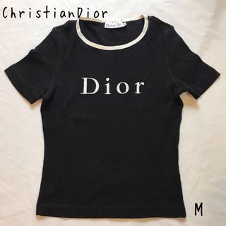 クリスチャンディオール(Christian Dior)のChristianDior ディオール 半袖Tシャツ 黒 ロゴ ストレッチ M(Tシャツ(半袖/袖なし))