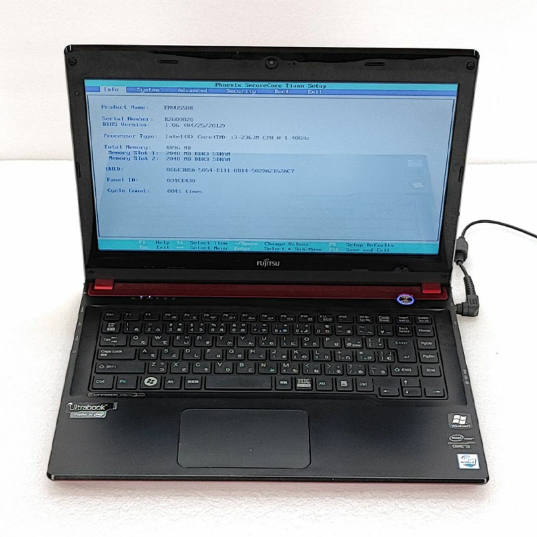 富士通(フジツウ)のジャンク品 富士通 LIFEBOOK UH55/H FMVU55HR スマホ/家電/カメラのPC/タブレット(ノートPC)の商品写真