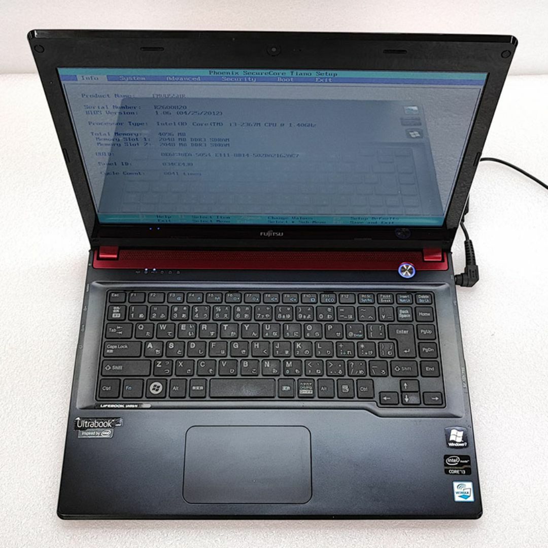 富士通(フジツウ)のジャンク品 富士通 LIFEBOOK UH55/H FMVU55HR スマホ/家電/カメラのPC/タブレット(ノートPC)の商品写真