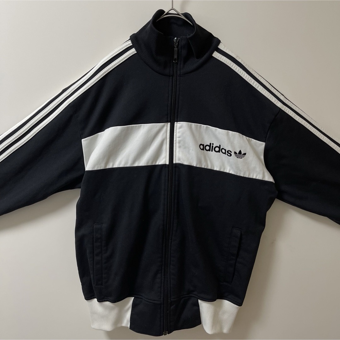 adidas(アディダス)のXL90s】あのちゃん着用アディダス古着トラックジャケット　ジャージ黒ブラック メンズのトップス(ジャージ)の商品写真