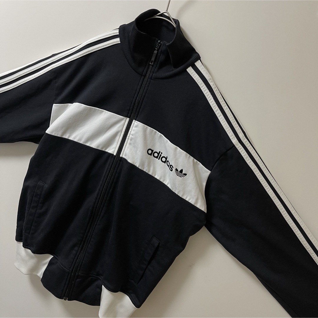 adidas(アディダス)のXL90s】あのちゃん着用アディダス古着トラックジャケット　ジャージ黒ブラック メンズのトップス(ジャージ)の商品写真