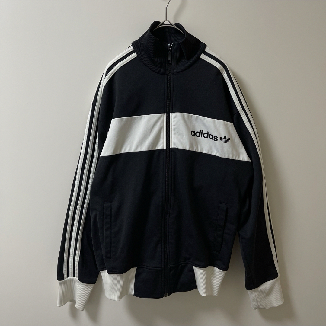 adidas(アディダス)のXL90s】あのちゃん着用アディダス古着トラックジャケット　ジャージ黒ブラック メンズのトップス(ジャージ)の商品写真