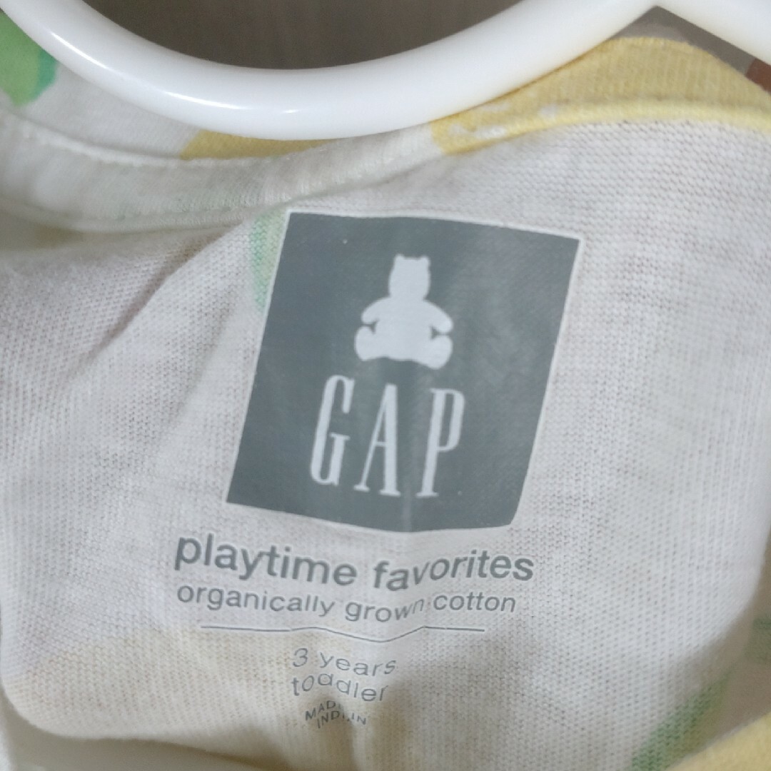 GAP(ギャップ)のGAP　キッズ　100cm　3years　黄色　白　レモン　半袖 キッズ/ベビー/マタニティのキッズ服女の子用(90cm~)(Tシャツ/カットソー)の商品写真