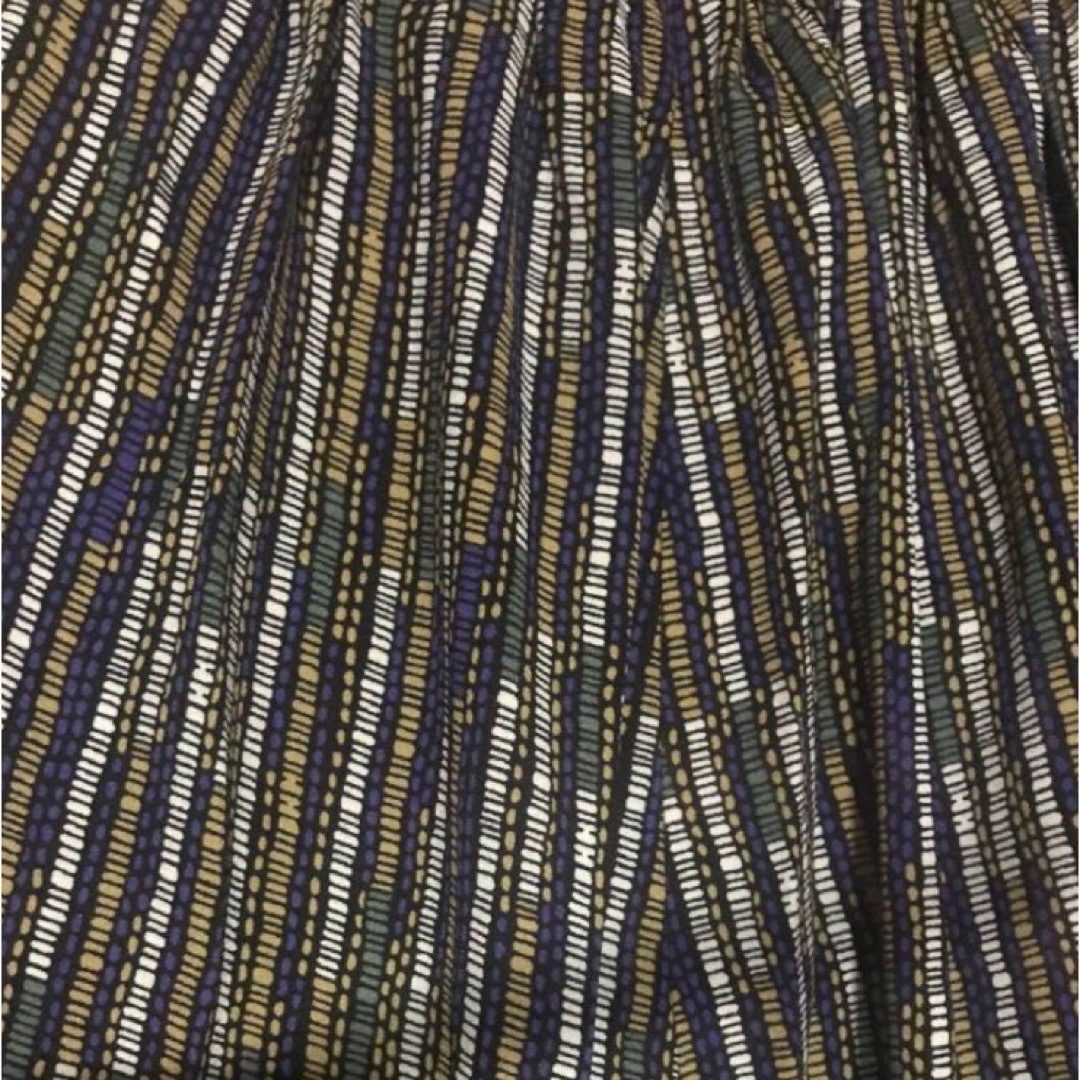 レディース　 ロング　スカート   ストライプ　パープル　グリーンパークス　 レディースのスカート(ロングスカート)の商品写真