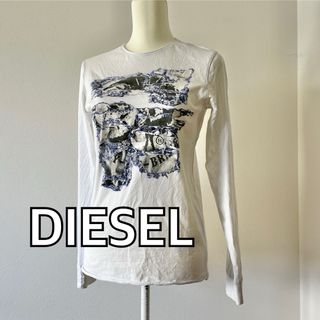 DIESEL ディーゼル 白ロンT プリント シンプル レディース