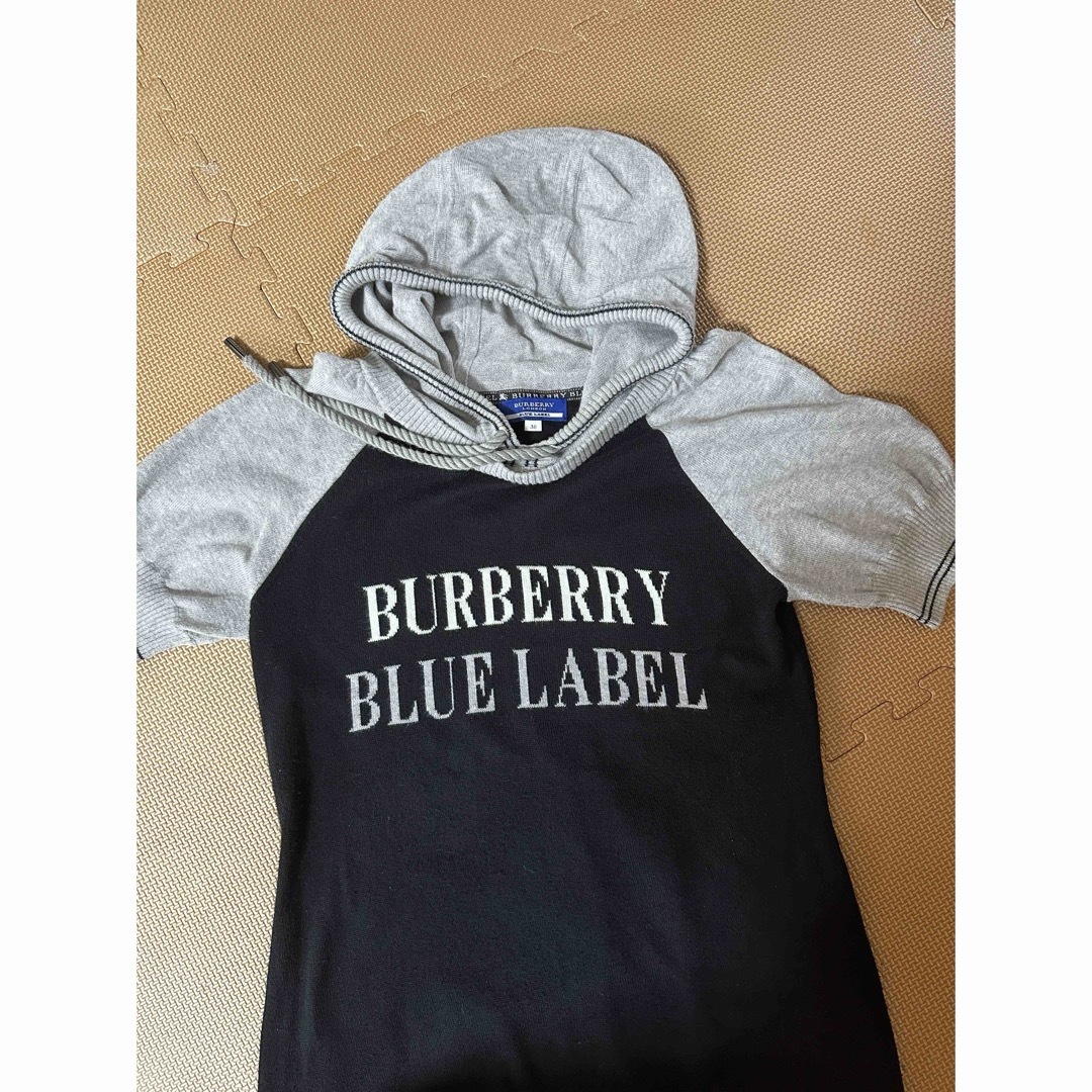 BURBERRY BLUE LABEL(バーバリーブルーレーベル)のバーバリー　ロンドン　ブルーレーベル 帽子付き　ニット　トップス　38サイズ レディースのトップス(ニット/セーター)の商品写真