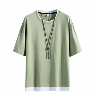 [xulee] 夏服 メンズ tシャツ 半袖 五分袖 大きいサイズ ゆったり カ(その他)