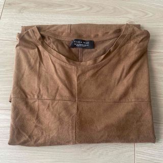 ザラ(ZARA)のZARA MAN ブラウン　スエード風Tシャツ　M(Tシャツ/カットソー(半袖/袖なし))