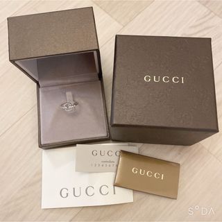 グッチ(Gucci)の美品 GUCCI  Gモチーフ ダイヤモンド K18WG 750 5.5～6号(リング(指輪))