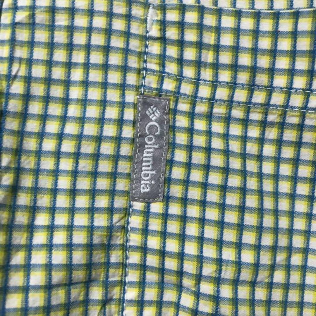 Columbia(コロンビア)のコロンビア チェック シャツ USA古着 90s イエロー ブルー 長袖 ロゴ メンズのトップス(シャツ)の商品写真