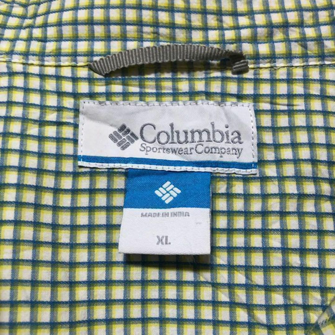 Columbia(コロンビア)のコロンビア チェック シャツ USA古着 90s イエロー ブルー 長袖 ロゴ メンズのトップス(シャツ)の商品写真