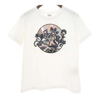 Hermes - エルメス FAUBOURG RAINBOW フォーブル レインボー Tシャツ レディース ホワイト HERMES [美品] 【中古】 【アパレル・小物】