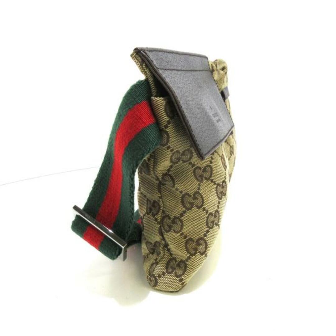 Gucci(グッチ)のGUCCI(グッチ) ウエストポーチ GG柄/シェリー 28566 ベージュ×ダークブラウン×マルチ ジャガード×レザー レディースのバッグ(ボディバッグ/ウエストポーチ)の商品写真