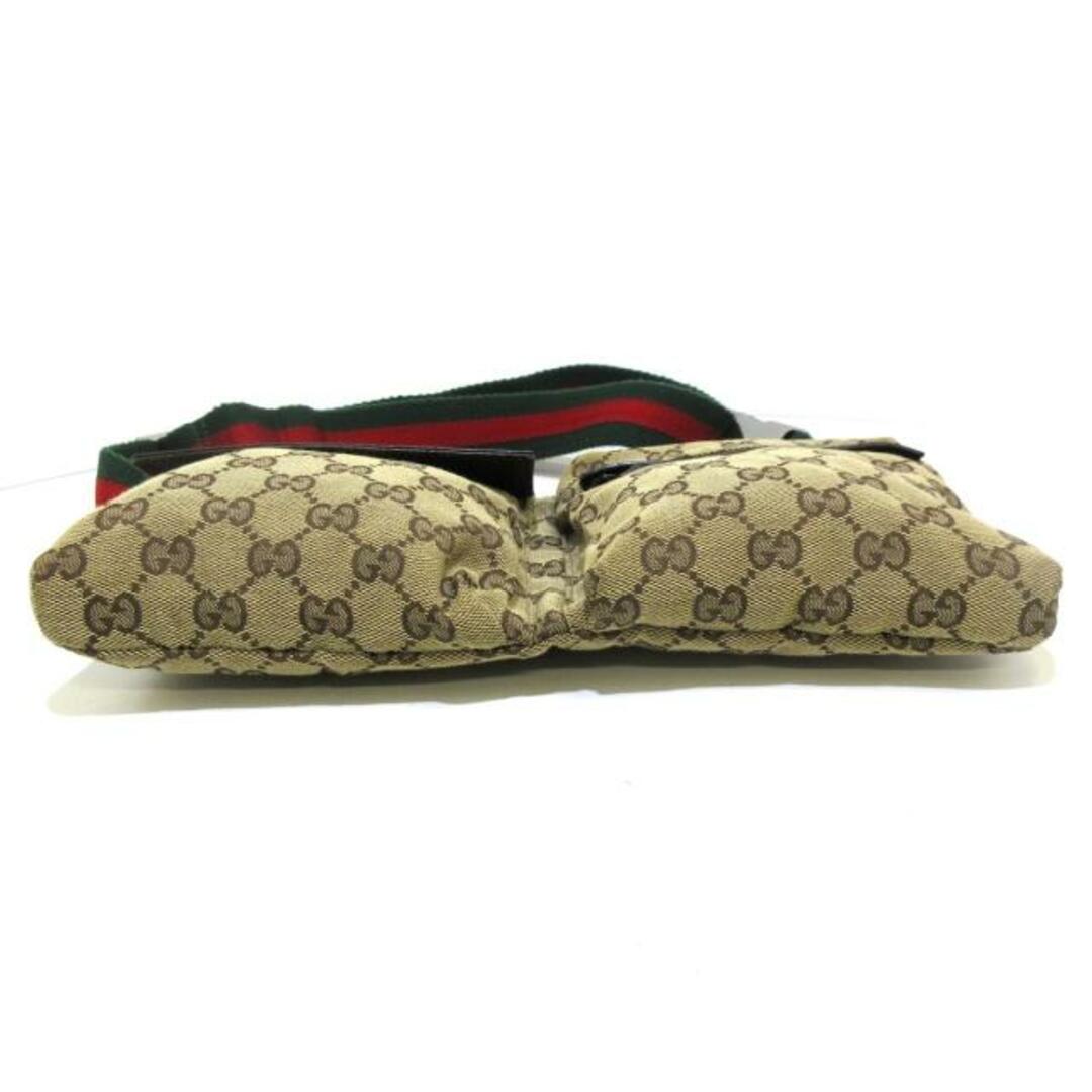 Gucci(グッチ)のGUCCI(グッチ) ウエストポーチ GG柄/シェリー 28566 ベージュ×ダークブラウン×マルチ ジャガード×レザー レディースのバッグ(ボディバッグ/ウエストポーチ)の商品写真