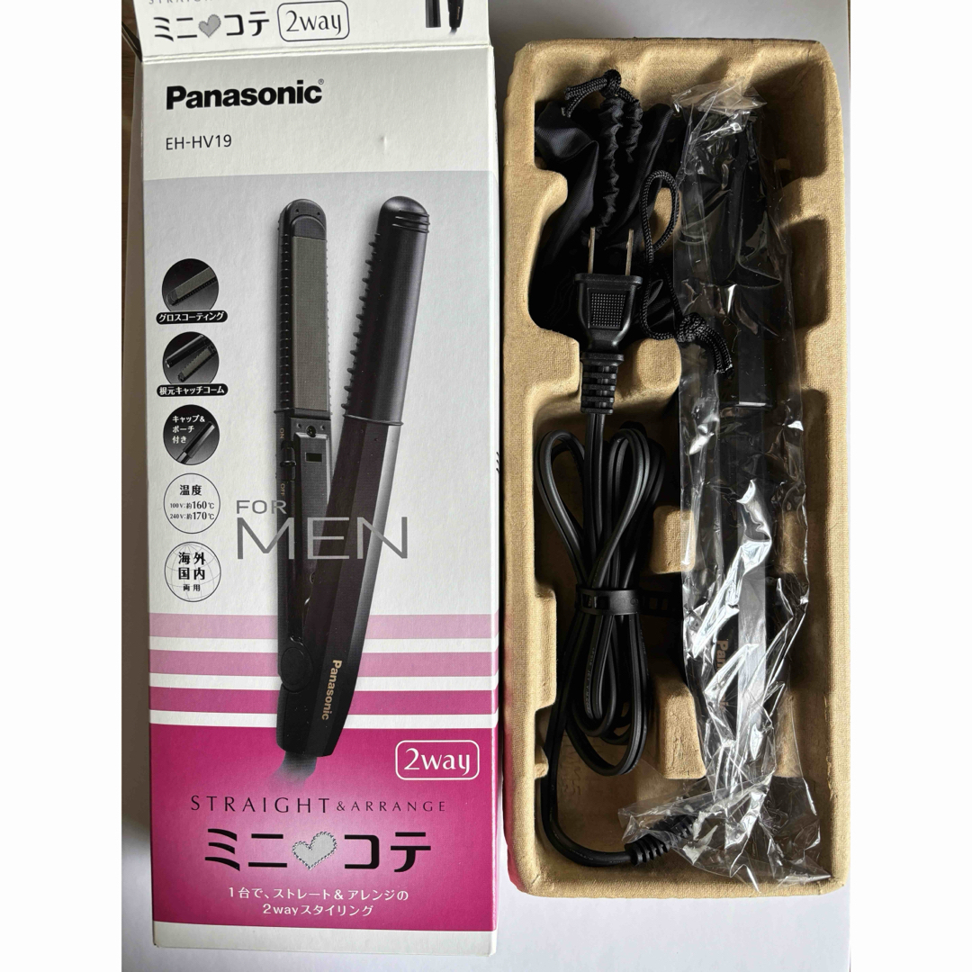 Panasonic ストレート＆カールアイロン ミニコテ EH-HV19-K スマホ/家電/カメラの美容/健康(ヘアアイロン)の商品写真