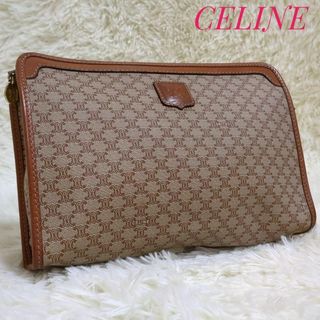 セリーヌ(celine)の✨美品✨　セリーヌ　マカダム柄　トリオンフ　クラッチバッグ　ベージュ　ブラウン(クラッチバッグ)