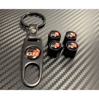 トヨタ(トヨタ)のGR ロゴ エアバルブ　4個セット+レンチキーホルダー(車外アクセサリ)