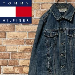 TOMMY HILFIGER - トミーヒルフィガー　デニムジャケット　Gジャン　刺繍ロゴ　　ドーナツボタン　M