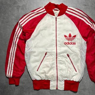 アディダス(adidas)の【adidas】アディダス　レッド×ホワイトナイロンジャケット 80s90s(ナイロンジャケット)