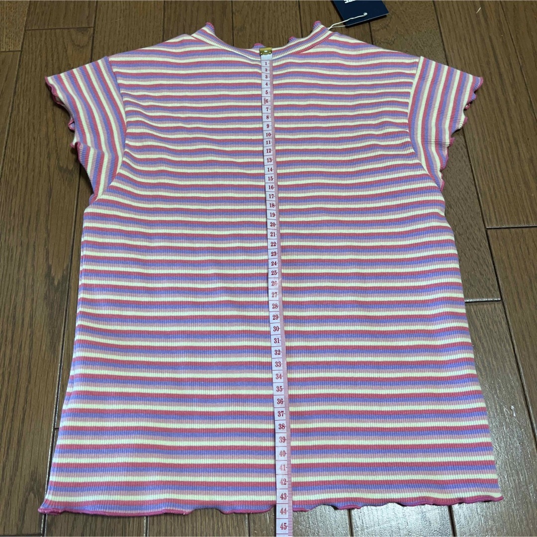 BREEZE(ブリーズ)のブリーズ　リブ　ボーダー柄ハイネックTシャツ　130 キッズ/ベビー/マタニティのキッズ服女の子用(90cm~)(Tシャツ/カットソー)の商品写真