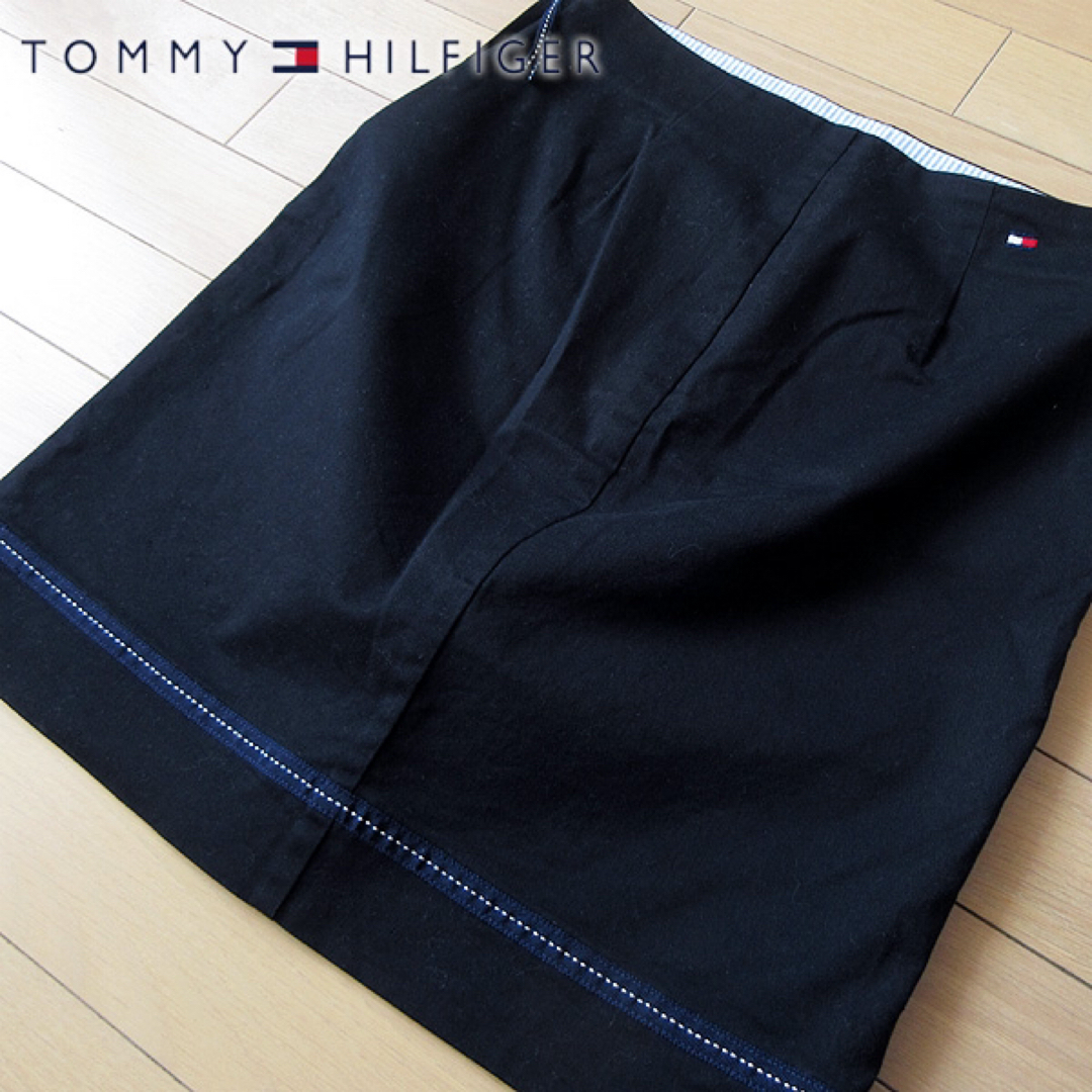 TOMMY HILFIGER(トミーヒルフィガー)の美品 0 トミーヒルフィガー スカート 黒 レディースのスカート(ミニスカート)の商品写真