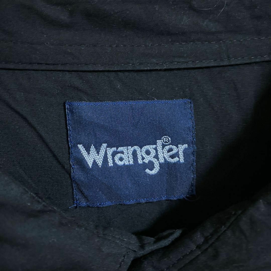 Wrangler(ラングラー)のラングラー ブラック アメカジ 無地 ボタン 長袖 シャツ 黒 USA古着 メンズのトップス(シャツ)の商品写真