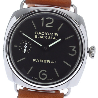 パネライ(PANERAI)のパネライ PANERAI PAM00183 ラジオミール ブラックシール スモールセコンド 手巻き メンズ 箱・保証書付き_813330(腕時計(アナログ))