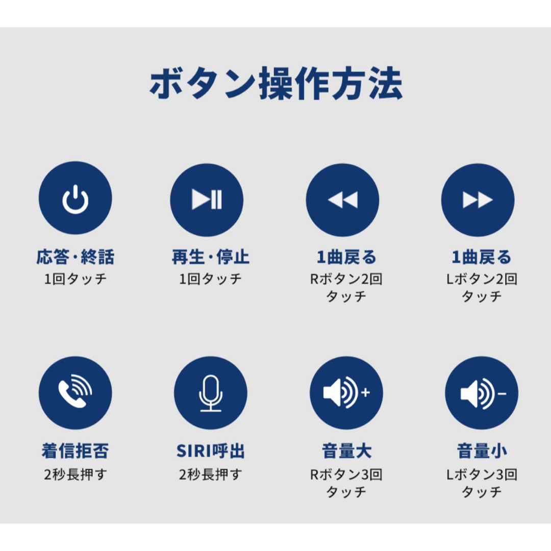 ワイヤレスイヤホン Bluetooth5.3 イヤホン ノイズキャンセリング スマホ/家電/カメラのオーディオ機器(ヘッドフォン/イヤフォン)の商品写真