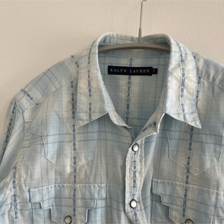 ラルフローレン　Ralph Lauren チェックシャツ　刺繍　ブルー(シャツ/ブラウス(長袖/七分))