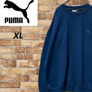 PUMA - PUMA　プーマ　スウェット　刺繍ロゴ　ビッグシルエット　ネイビー　90s XL