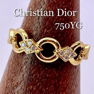 Christian Dior - Dior◆K18YG*2.58g*10号*透かしダイヤモンドリング*ディオール