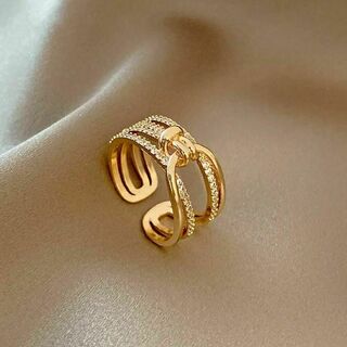 リング　ゴールド　シルバー　金　銀　指輪　レディース　韓国　フリーサイズ　新品(リング(指輪))