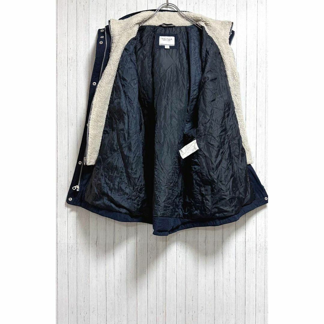 NAUTICA(ノーティカ)のノーティカ　ジップアップジャケット　ファー付き　ネイビー　古着女子　XL レディースのジャケット/アウター(ブルゾン)の商品写真