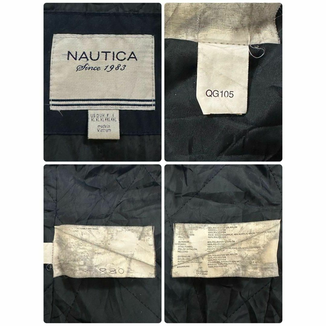 NAUTICA(ノーティカ)のノーティカ　ジップアップジャケット　ファー付き　ネイビー　古着女子　XL レディースのジャケット/アウター(ブルゾン)の商品写真