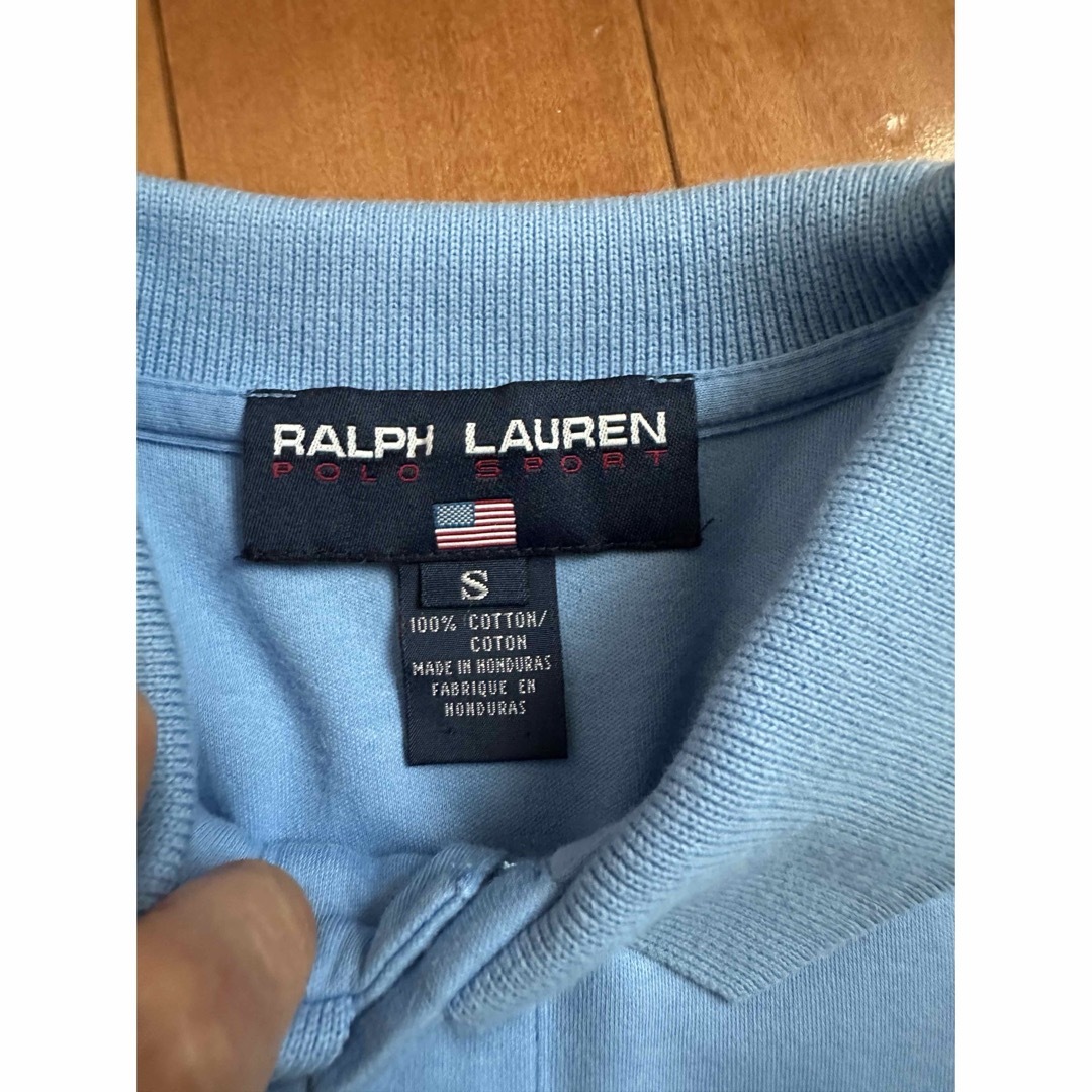 Ralph Lauren(ラルフローレン)の【美品】　ラルフローレン　ポロシャツ　　刺繍ロゴ　ブルー系 メンズのトップス(ポロシャツ)の商品写真