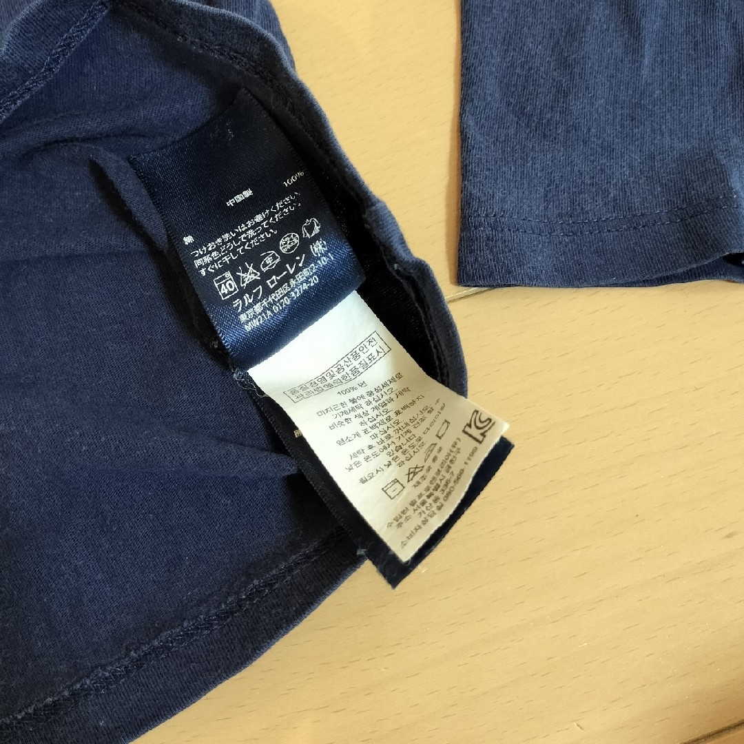 Ralph Lauren(ラルフローレン)のラルフローレン　長袖Ｔシャツ　紺 キッズ/ベビー/マタニティのキッズ服女の子用(90cm~)(Tシャツ/カットソー)の商品写真