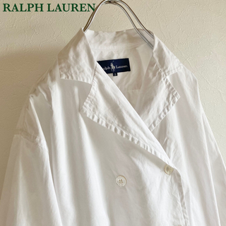 ラルフローレン(Ralph Lauren)のラルフローレン コットンポプリン ダブル シャツジャケット 9 白 ホワイト(テーラードジャケット)