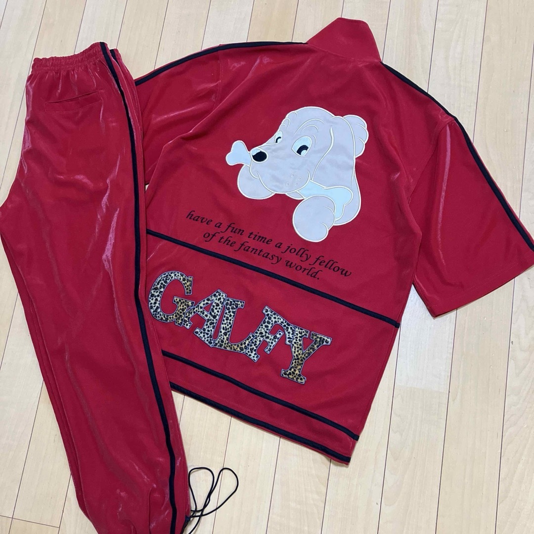 GALFY(ガルフィー)のガルフィー　GALFY セットアップ　半袖　光沢　ジャージ　赤　FREE メンズのトップス(ジャージ)の商品写真
