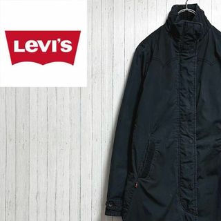 リーバイス(Levi's)のリーバイス　中綿ジップアップジャケット　ロングコート　黒　ブラック　古着女子　S(ブルゾン)