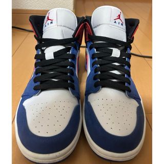 ナイキ(NIKE)のNIKE AIR JORDAN 1 MID WHITE/BLUE/RED(スニーカー)