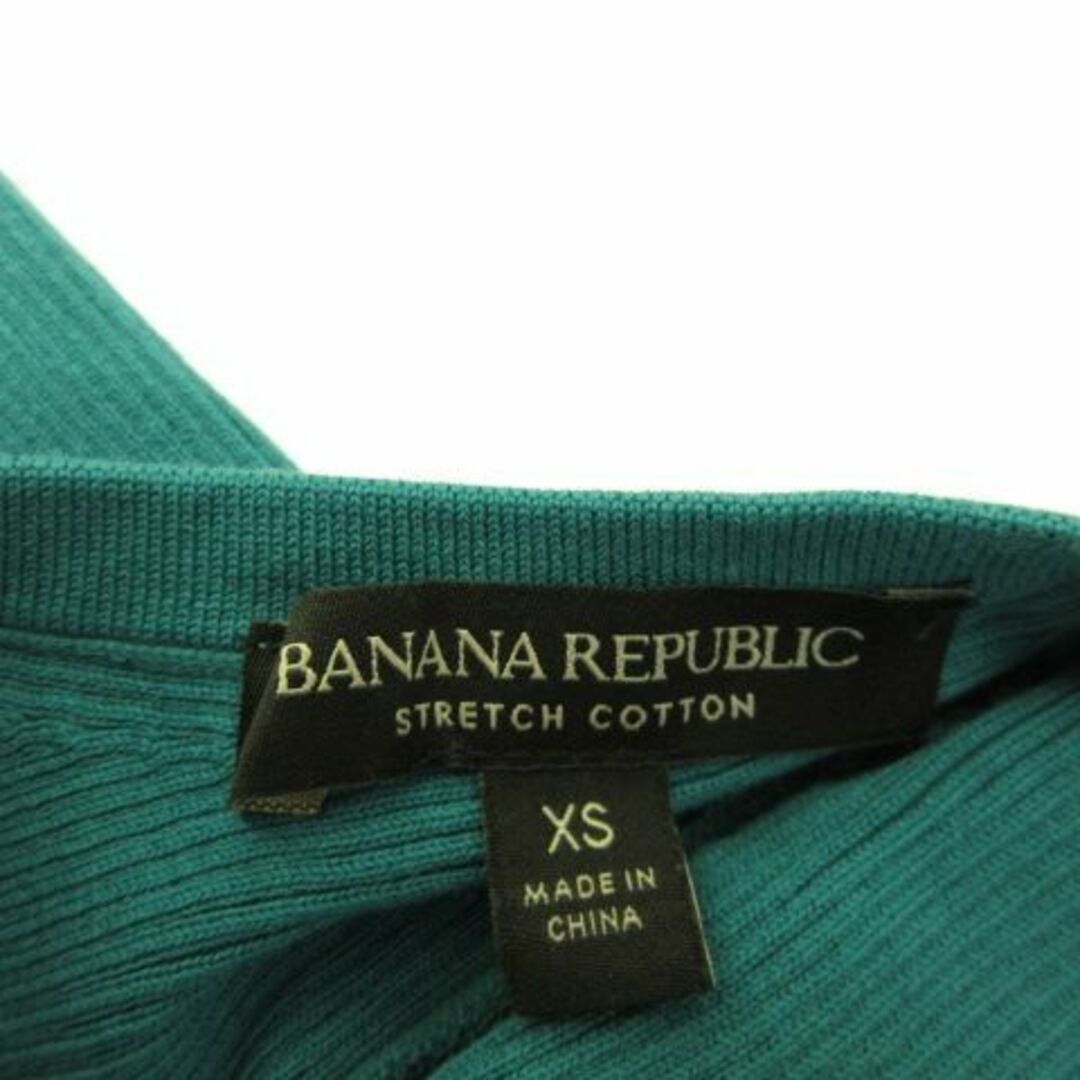 Banana Republic(バナナリパブリック)のバナナリパブリック リブニット カットソー 五分袖緑 XS レディースのトップス(ニット/セーター)の商品写真