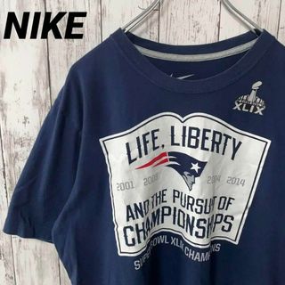 ナイキ(NIKE)のナイキ アメリカ古着 スウォッシュロゴアメフトTシャツ紺 スーパーボール メンズ(Tシャツ/カットソー(半袖/袖なし))