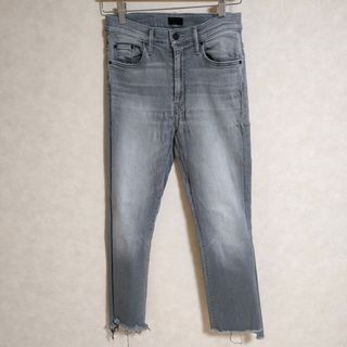 mother - mother INSIDER CROP STEP FRAY ダメージ加工 サイズ26 デニムパンツ グレー レディース マザー【中古】4-0402G△